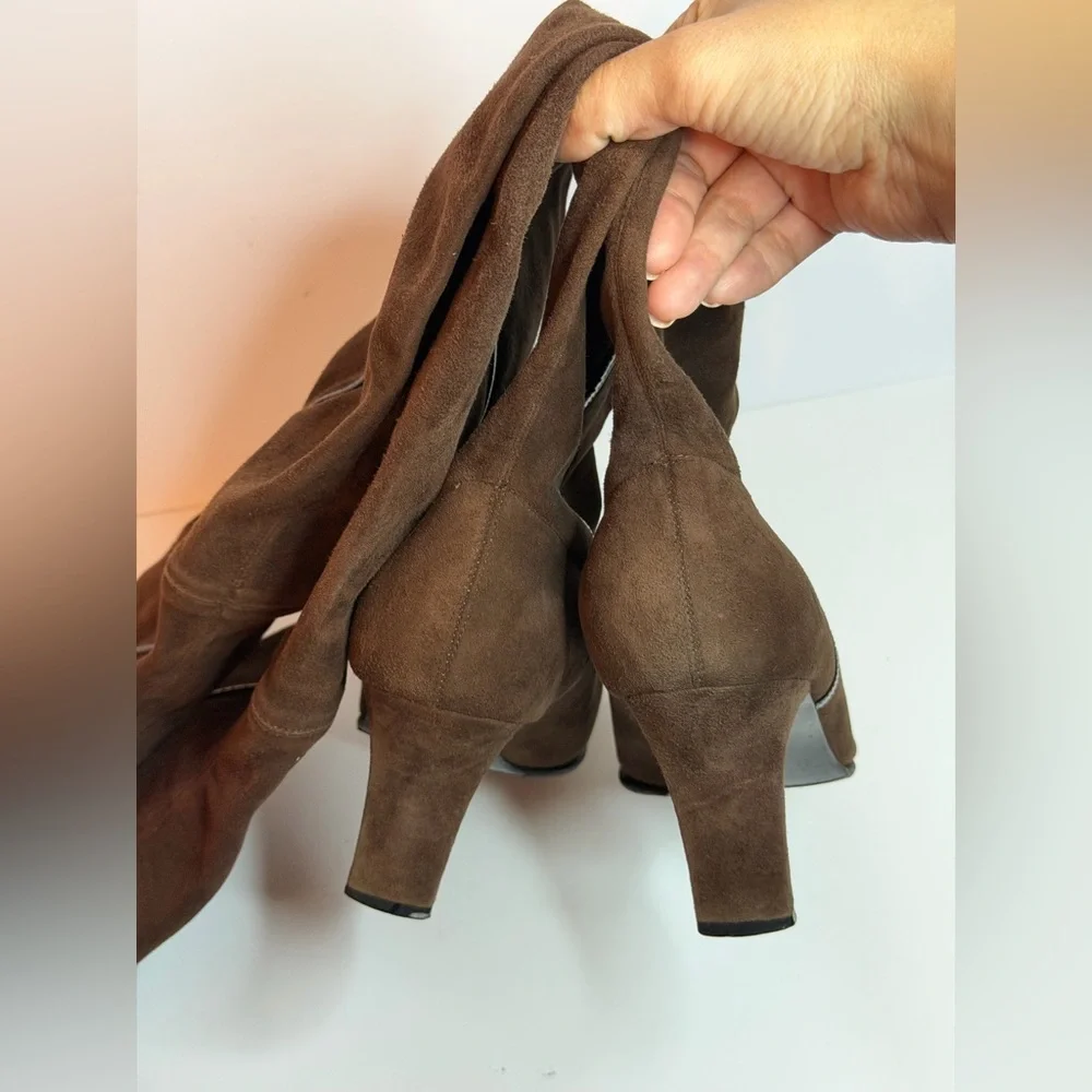 Salvatore Ferragamo Brown Suede Over-the-Knee Boots Size 38